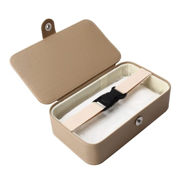 Universal Car Facial Tissue Box Case Holder Tissue Box Fashion and Simple Paper Napkin Bag with Napkin (Khaki) - Image 5