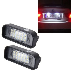2 PCS License Plate Light with 18 SMD-3528 Lamps with Canbus for Mercedes-Benz W220, 2W 120LM, 6000K, DC12V (White Light)