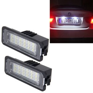 2 PCS License Plate Light with 18 SMD-3528 Lamps for Volkswagen, 2W 120LM, 6000K, DC12V (White Light)