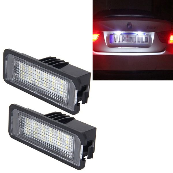 2 PCS License Plate Light with 18 SMD-3528 Lamps for Volkswagen, 2W 120LM, 6000K, DC12V (White Light)
