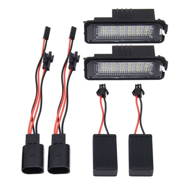 2 PCS License Plate Light with 18 SMD-3528 Lamps for Volkswagen, 2W 120LM, 6000K, DC12V (White Light) - Image 5