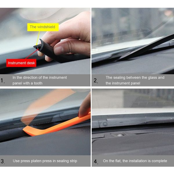 1.5m Car Instrument Desk Decorative Strip Rubber Chrome Decoration Strip Seal - Image 7
