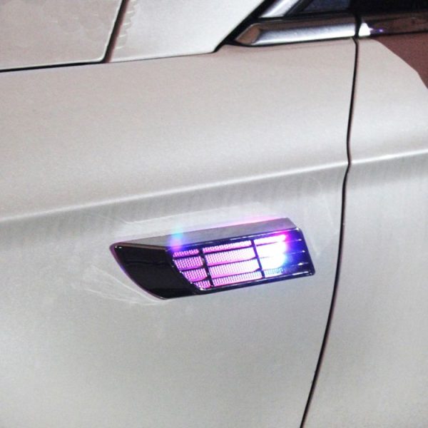 2 PCS Car Body Side Solar Decorative Colorful Strobe Warning Outlet Light - Image 12