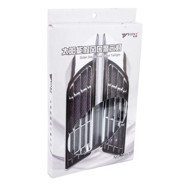 2 PCS Car Body Side Solar Decorative Colorful Strobe Warning Outlet Light - Image 7