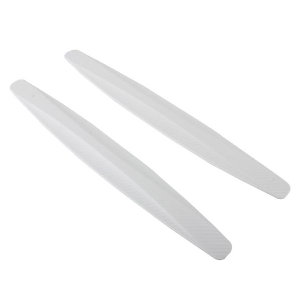 2 PCS Universal Car Body Carbon Fiber Bumper Guard Protector Sticker / Car Crash Bar Bumper Strips / Car Crash Strips / Anti-rub Strips / Anti-rub Bar (White) - Image 2