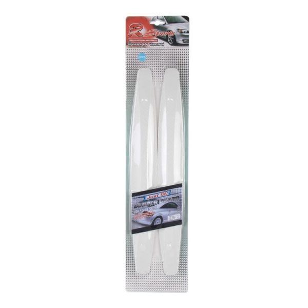 2 PCS Universal Car Body Carbon Fiber Bumper Guard Protector Sticker / Car Crash Bar Bumper Strips / Car Crash Strips / Anti-rub Strips / Anti-rub Bar (White) - Image 5