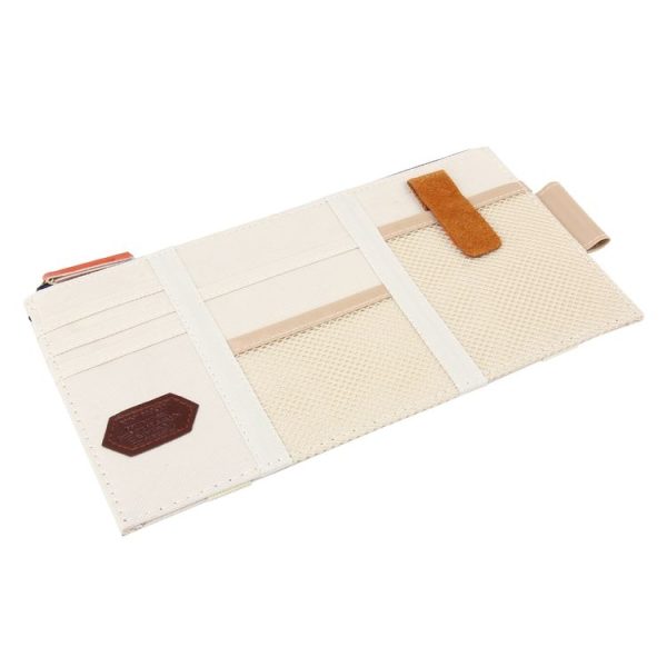 Multi-functional Auto Car Sun Visor Sunglass Holder Card Storage Holder Inner Pouch Bag (Khaki) - Image 2