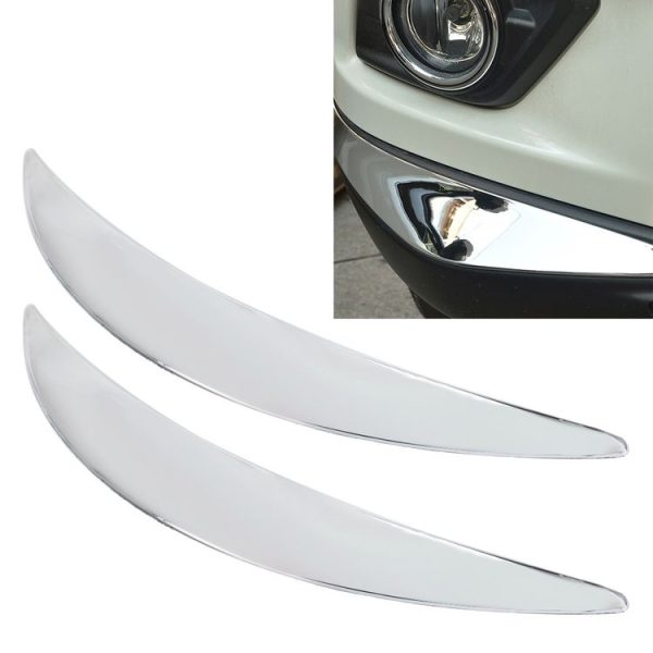 2 PCS Universal Car Auto Plastic Body Bumper Guard Protector Strip Sticker (Silver)