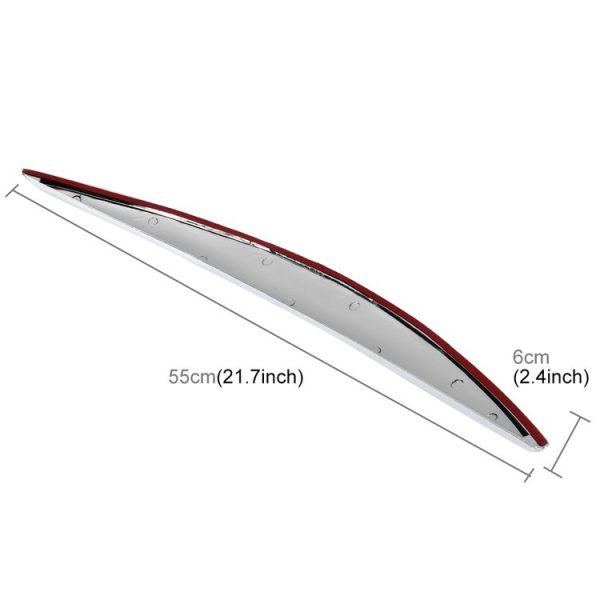 2 PCS Universal Car Auto Plastic Body Bumper Guard Protector Strip Sticker (Silver) - Image 3