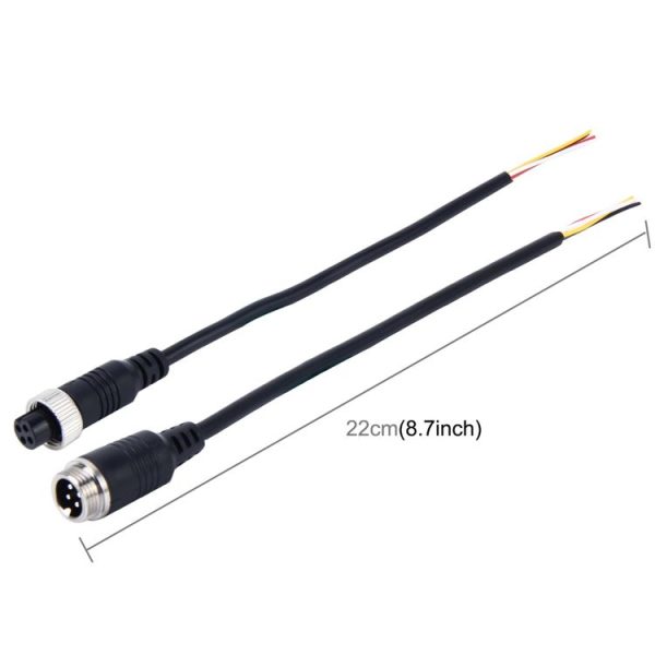 2 PCS M12 Car Auto Monitor Camera DVR Male and Female 4 Pin Video Power Extension Cable Cord, Length: 22cm - Image 4