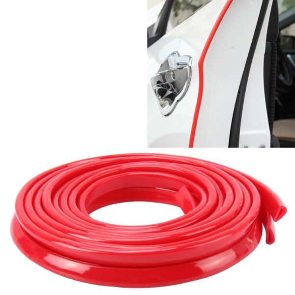 5.6m Car Decorative Strip Rubber Chrome Decoration Strip Door Seal Window Seal (Red)