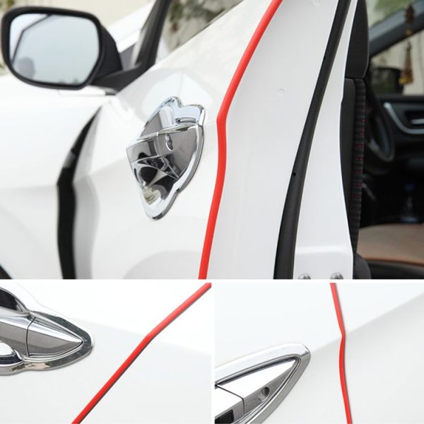 5.6m Car Decorative Strip Rubber Chrome Decoration Strip Door Seal Window Seal (Red) - Image 6