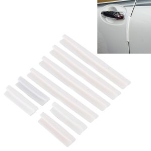 FR JG-031 8 PCS Rubber Car Side Door Edge Protection Guards Cover Trims Stickers (White)