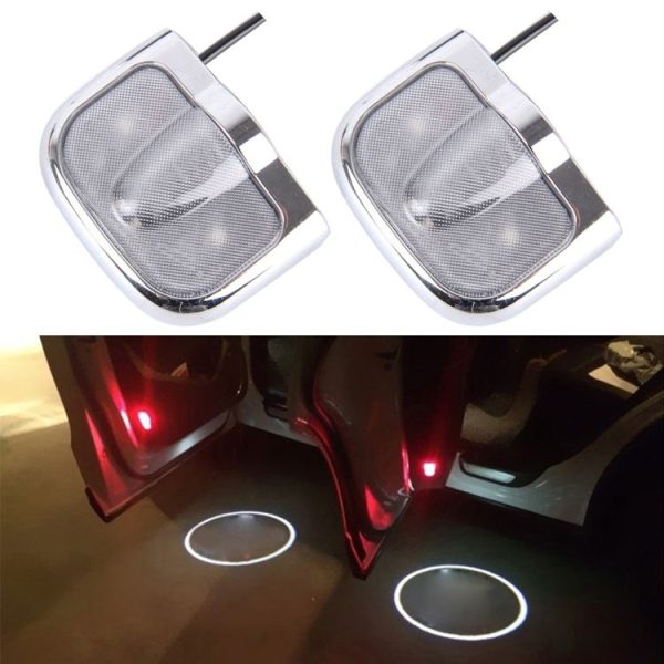 2 PCS LED Car Door Welcome Logo Car Brand Shadow Light Laser Projector Lamp for Volvo (Silver)