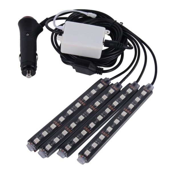 4 in 1 4.5W 36 SMD-5050-LEDs RGB Car Interior Floor Decoration Atmosphere Colorful Neon Light Lamp with Wireless Remote Control, DC 12V - Image 2