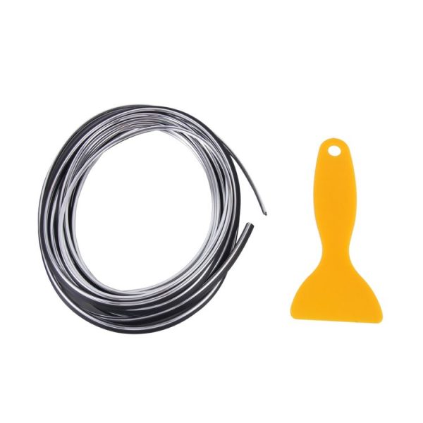 5m Flexible Trim For DIY Automobile Car Interior Exterior Moulding Trim Decorative Line Strip with Film Scraper (Silver) - Image 5
