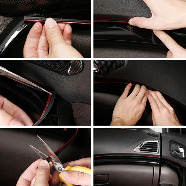 5m Flexible Trim For DIY Automobile Car Interior Exterior Moulding Trim Decorative Line Strip with Film Scraper (Silver) - Image 9