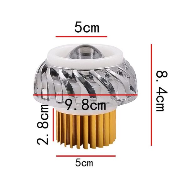 Motorcycle 30W DC 12V-85V LED Headlight Lens Built-in Whirlwind Double Aperture Angle Eyes + Devil Eye (Red Light) - Image 5