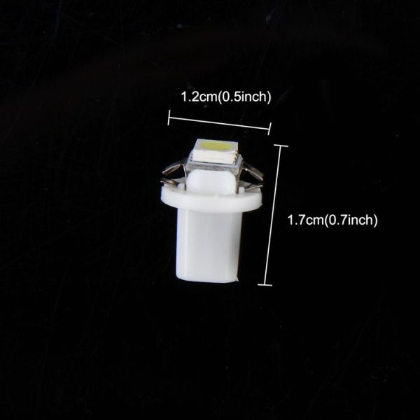 10 PCS 0.5W B8.5 Wedge Instrument Panel LED Light Dashboard Gauge Cluster Indicator Lamp Bulb (White Light) - Image 3