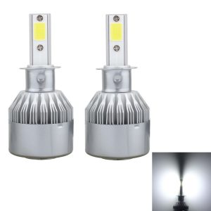 2 PCS H3 18W 1800 LM 6000K IP68 Canbus Constant Current Car LED Headlight with 2 COB Lamps, DC 9-36V (White Light)