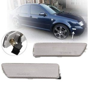 2 PCS Front Bumper Clearance Lights Housing without Bulb Replacement 1JM945071 / 1JM945072 for VW Golf / Jetta 1999-2005 (Grey)
