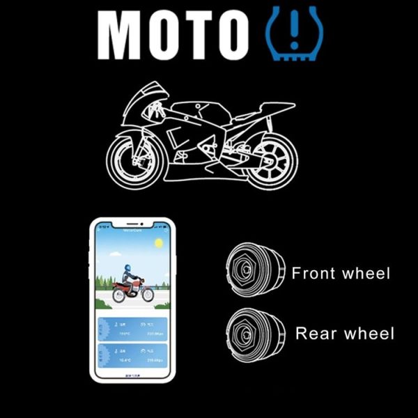 Motorcycle Bluetooth Tire Pressure Monitoring System TPMS Mobile Phone APP Detection 2 External Sensors - Image 7