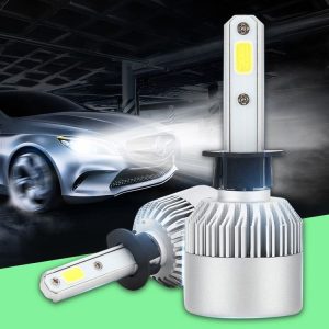 2 PCS S2 H1 18W 6000K 1800LM IP65 2 COB LED Car Headlight Lamps, DC 9-30V (Cool White)