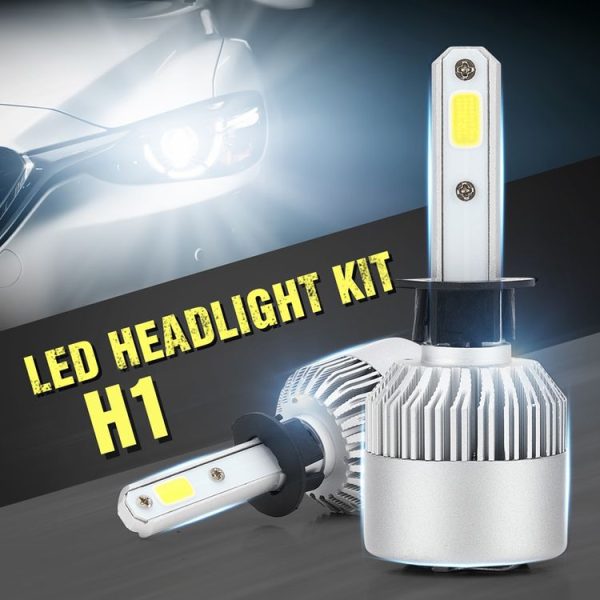 2 PCS S2 H1 18W 6000K 1800LM IP65 2 COB LED Car Headlight Lamps, DC 9-30V (Cool White) - Image 2