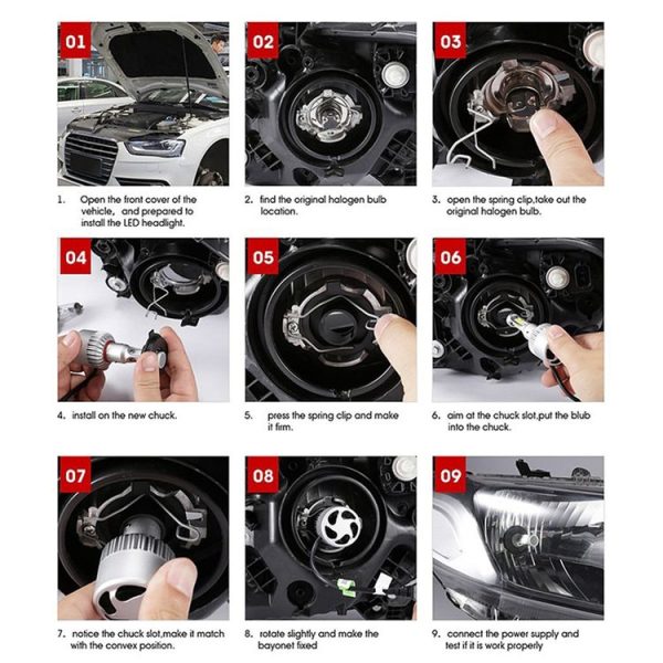 2 PCS S2 H1 18W 6000K 1800LM IP65 2 COB LED Car Headlight Lamps, DC 9-30V (Cool White) - Image 9