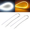2 PCS 45cm DC12V 5W Ultra-thin Waterproof Car Auto Double Colors Turn Lights / Running Lights SMD-2835 LED Bulbs (Turn Lights: Yellow Light; Running Lights: White Light)