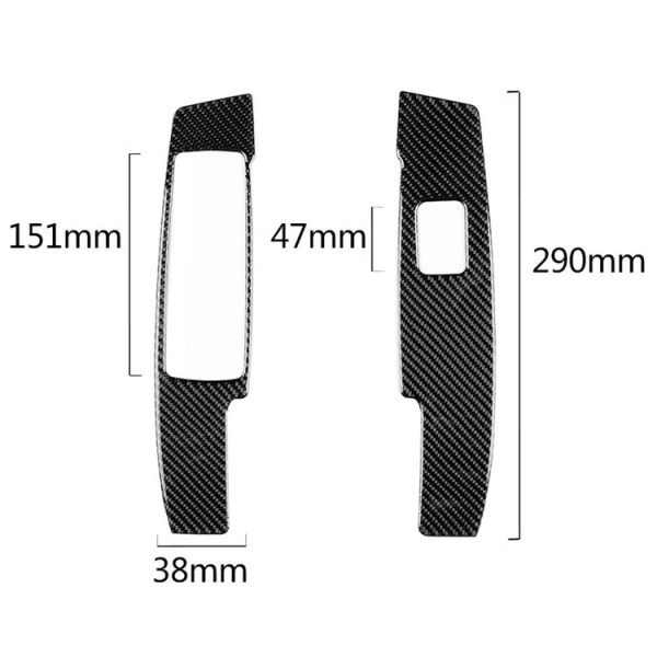2 PCS Car Carbon Fiber Window Lift Panel Decorative Sticker for Mercedes-Benz W204 C Class 2007-2013, Left Drive - Image 2