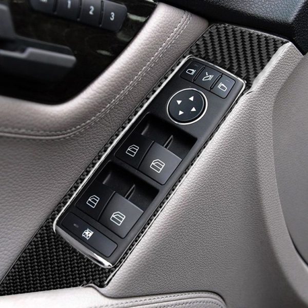 2 PCS Car Carbon Fiber Window Lift Panel Decorative Sticker for Mercedes-Benz W204 C Class 2007-2013, Left Drive - Image 6