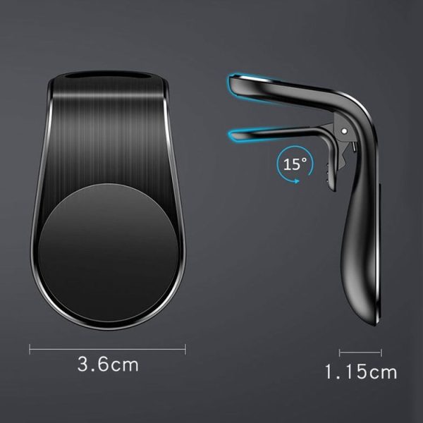 Car Metal Magnetic Air Outlet Mobile Phone Holder Bracket (Black) - Image 3