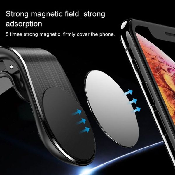 Car Metal Magnetic Air Outlet Mobile Phone Holder Bracket (Black) - Image 5