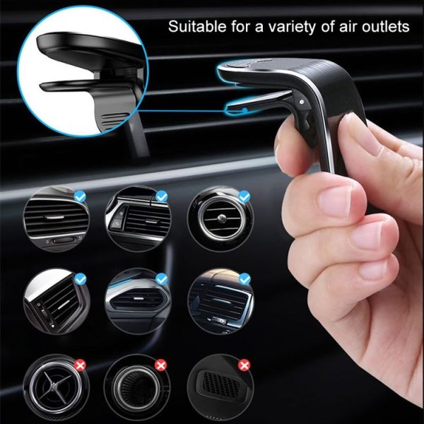 Car Metal Magnetic Air Outlet Mobile Phone Holder Bracket (Black) - Image 7