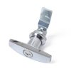T Shape Handle Paddle Entry Door Latch & Keys Tool Box Lock for Trailer / Yacht / Truck (Silver) - Image 3