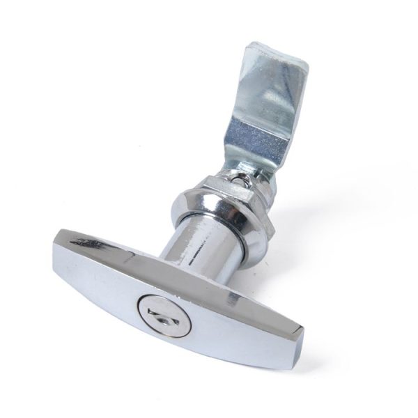 T Shape Handle Paddle Entry Door Latch & Keys Tool Box Lock for Trailer / Yacht / Truck (Silver) - Image 3