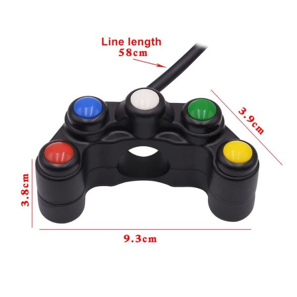 Motorcycle Headlight Auxiliary Light Horn Switches Aluminum Alloy Five-position Faucet Switches with Light - Image 4