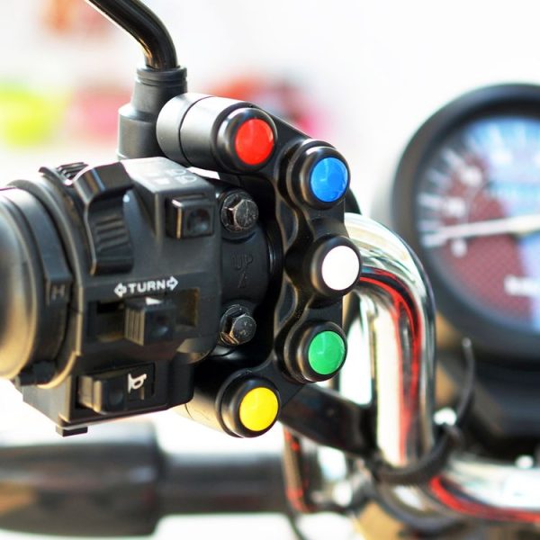 Motorcycle Headlight Auxiliary Light Horn Switches Aluminum Alloy Five-position Faucet Switches with Light - Image 9