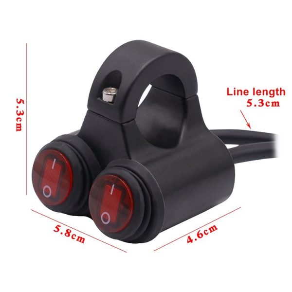 Motorcycle Headlight Auxiliary Light Waterproof Aluminum Alloy Double Flash Switches with Indicator Light - Image 3