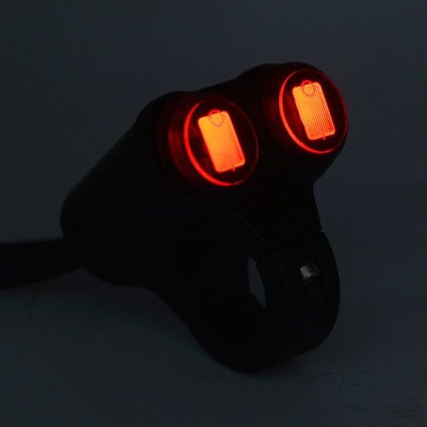 Motorcycle Headlight Auxiliary Light Waterproof Aluminum Alloy Double Flash Switches with Indicator Light - Image 8