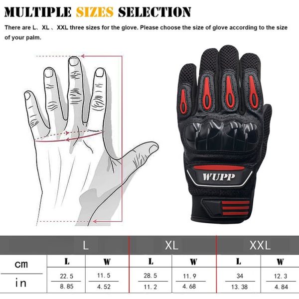 WUPP Motorcycle Gloves Touch Screen Waterproof Breathable Wearable Anti-skid Resistance Summer Winter Full-Finger Protective Gloves, Size: XL - Image 10