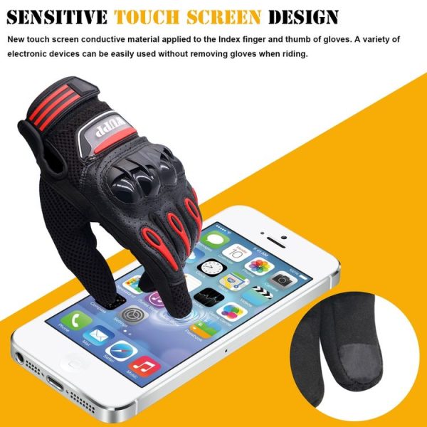 WUPP Motorcycle Gloves Touch Screen Waterproof Breathable Wearable Anti-skid Resistance Summer Winter Full-Finger Protective Gloves, Size: XL - Image 7