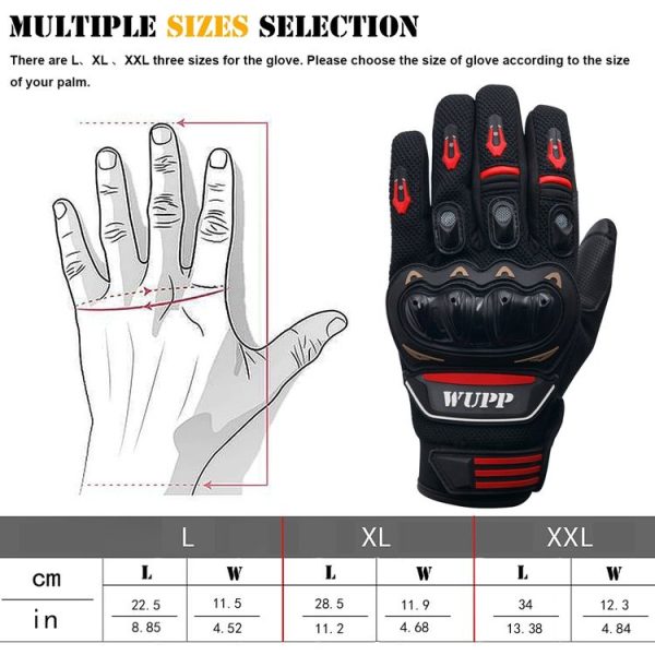 WUPP Motorcycle Gloves Touch Screen Waterproof Breathable Wearable Anti-skid Resistance Summer Winter Full-Finger Protective Gloves, Size: XL - Image 10