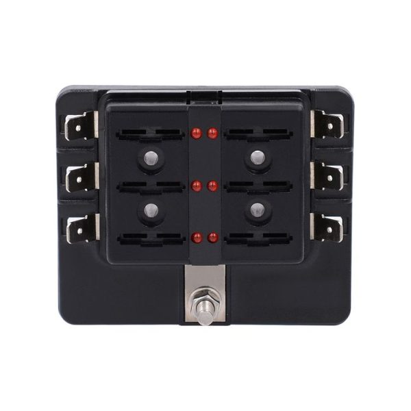 1 in 6 Out Fuse Box PC Terminal Block Fuse Holder Kits with LED Warning Indicator for Auto Car Truck Boat - Image 3