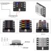 1 in 8 Out Fuse Box Screw Terminal Section Fuse Holder Kits with LED Warning Indicator for Auto Car Truck Boat - Image 7