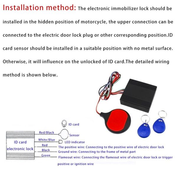 Motorcycle Modified Anti-Theft Device ID Card Induction Invisible Built-in Lock Smart IC Card Sensing Built-in Lock - Image 6
