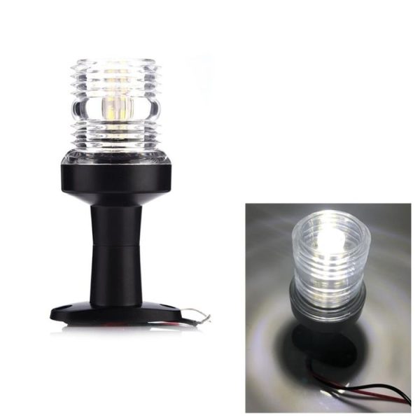 DC 12V 3W Marine Boat Yacht Stern Anchor LED Navigation Pedestal Light All Round 360 Degree White Light - Image 6