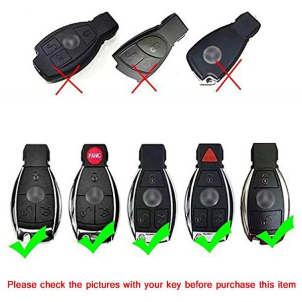 TPU One-piece Electroplating Full Coverage Car Key Case with Key Ring for Mercedes-Benz C (Silver) - Image 6