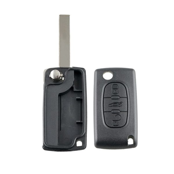 PEUGEOT Car Keys Replacement 3 Buttons Car Key Case with Grooved, without Holder - Image 8